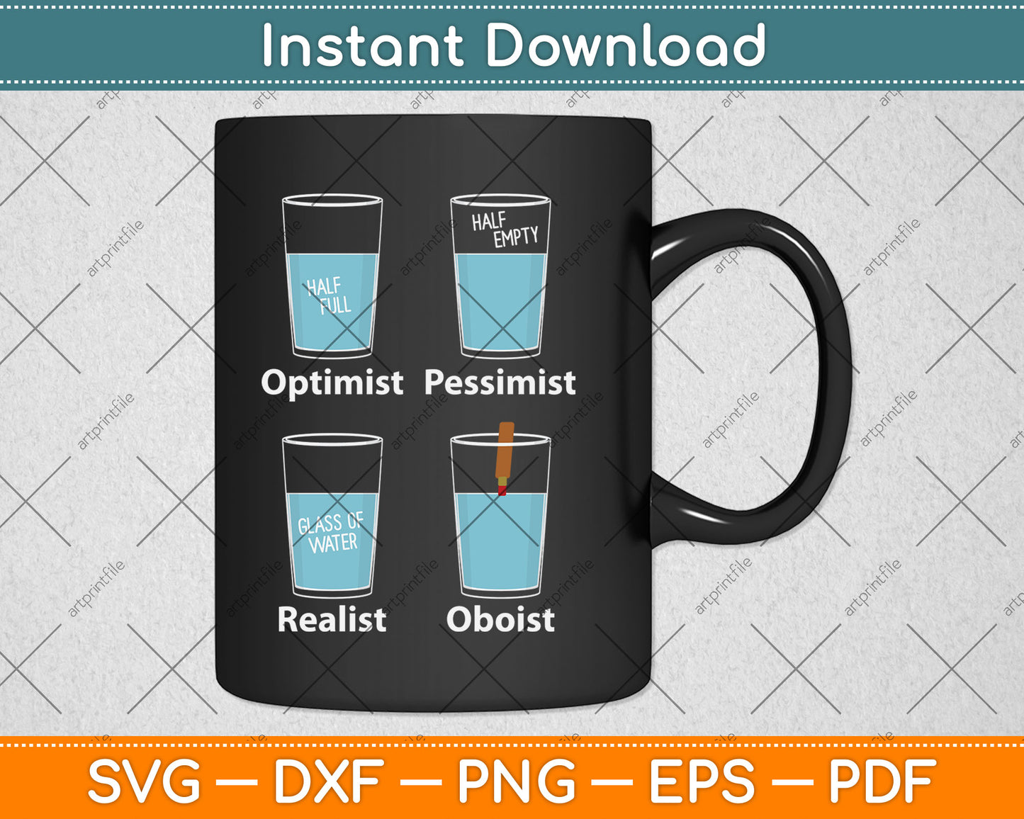 Funny Oboist Music Orchestra Svg Digital Cutting File