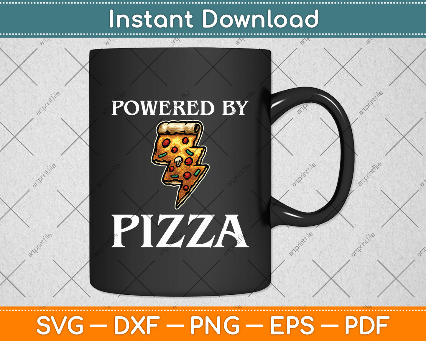 Funny Powered By Pizza Svg Digital Cutting File