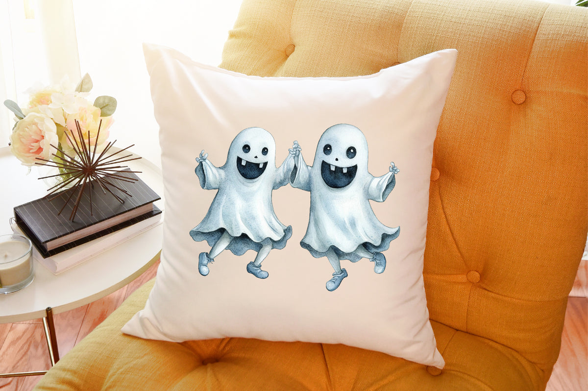 Funny Retro Halloween Ghost Clipart PNG Bundle