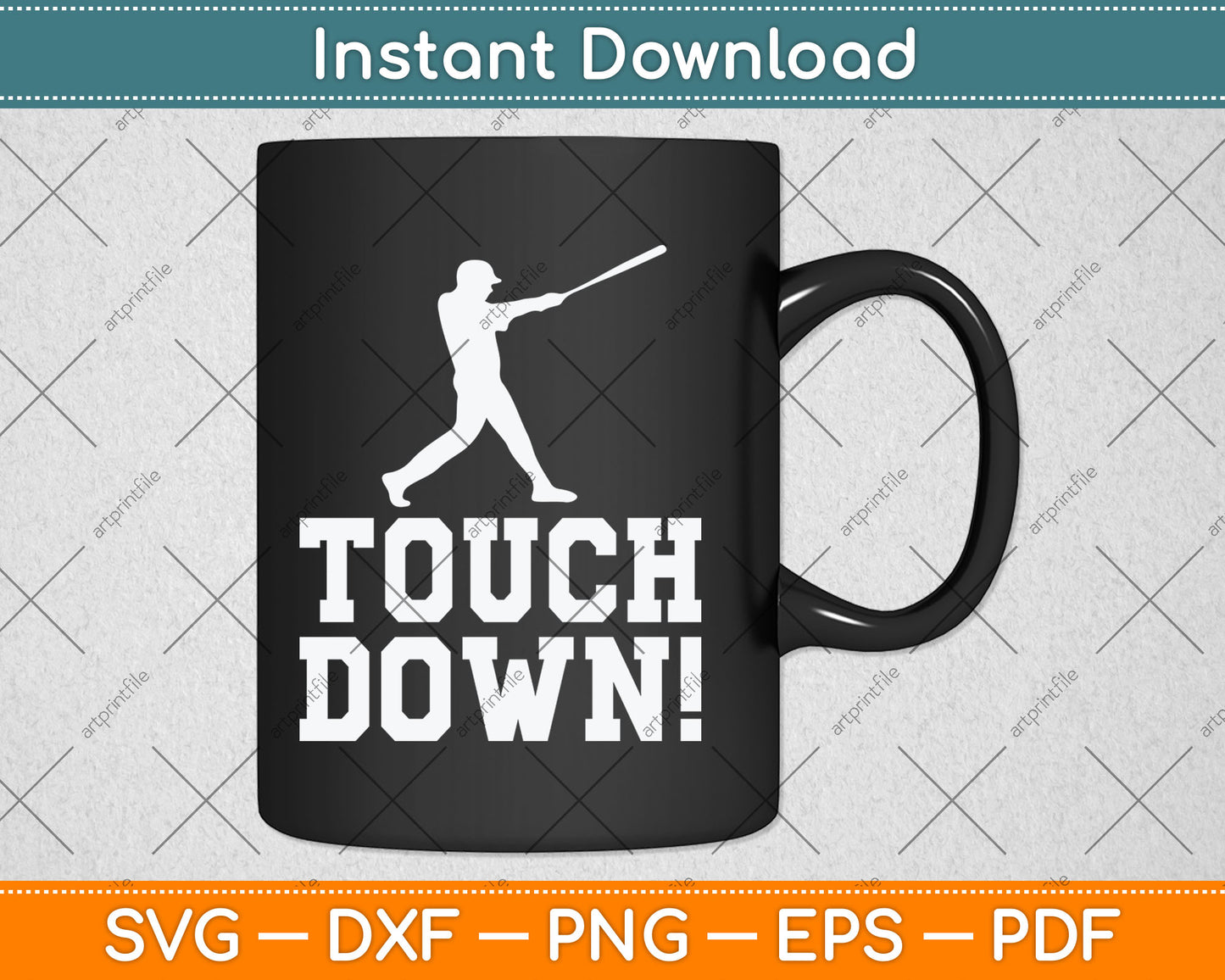 Funny Touchdown Baseball Football Sports Gift Svg Digital Cutting File