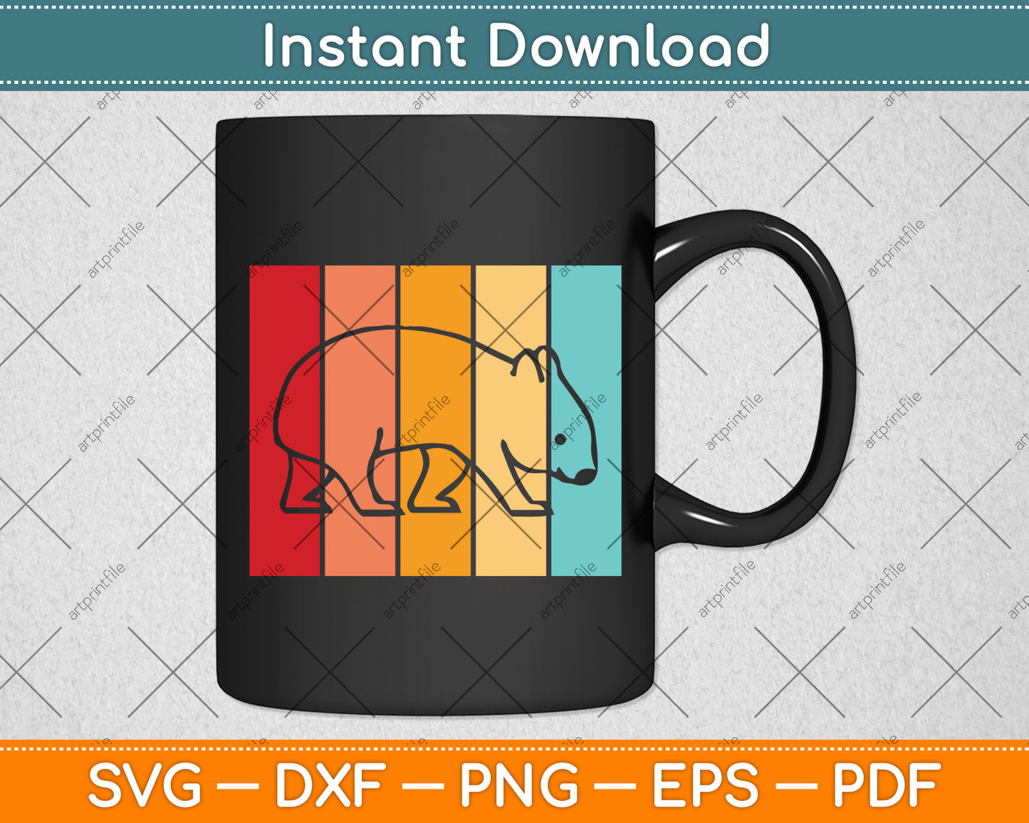 Funny Wombats Vintage Retro Svg Png Dxf Digital Cutting File