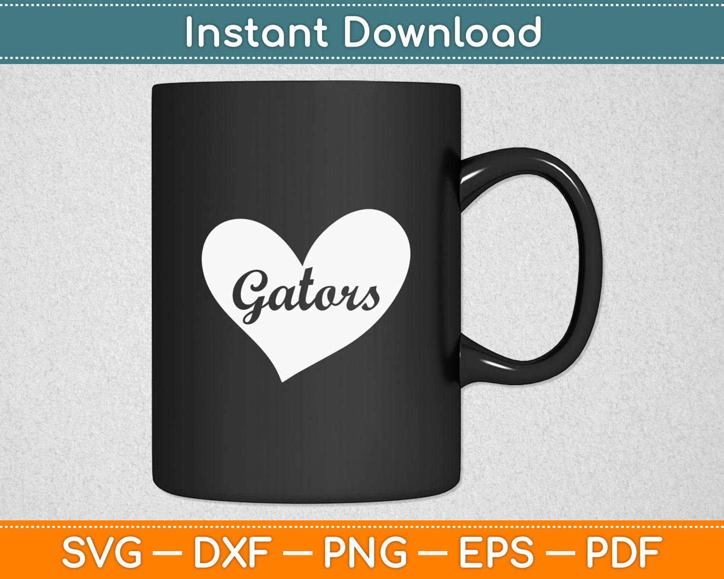 Gators School Sports Fan Team Spirit Mascot Heart Svg Digital Cutting File