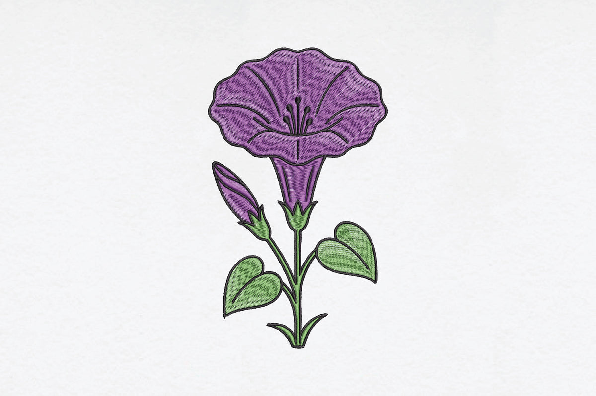 Purple Geranium Embroidery Design