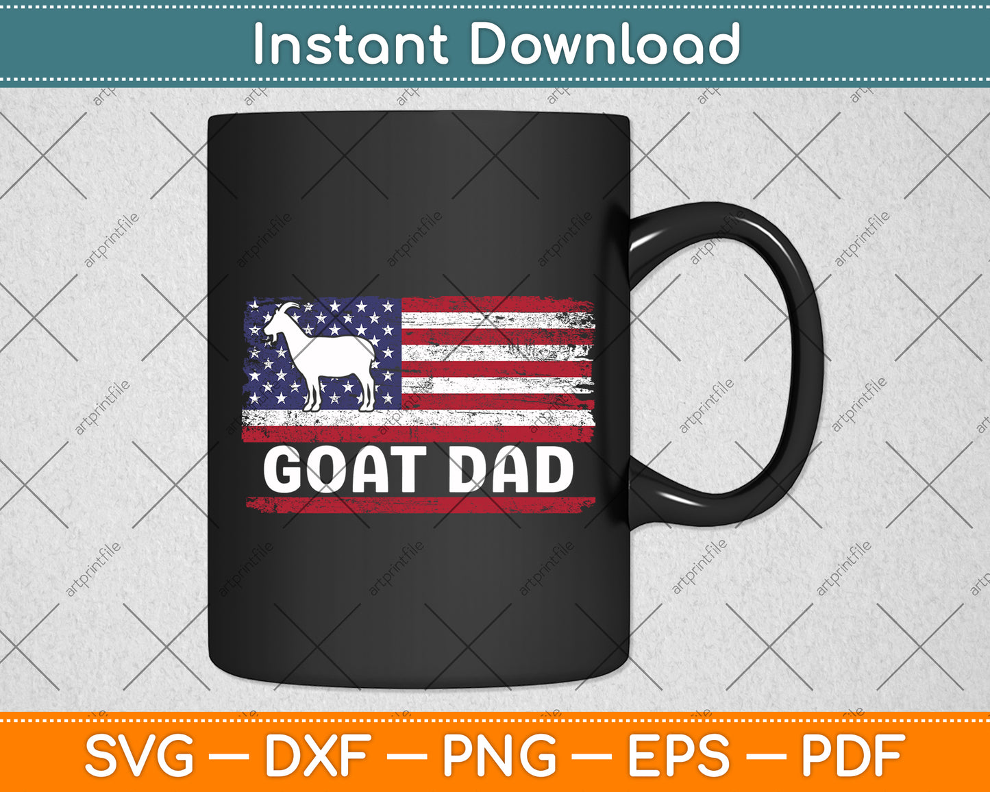 Goat Dad American Flag Svg Digital Cutting File