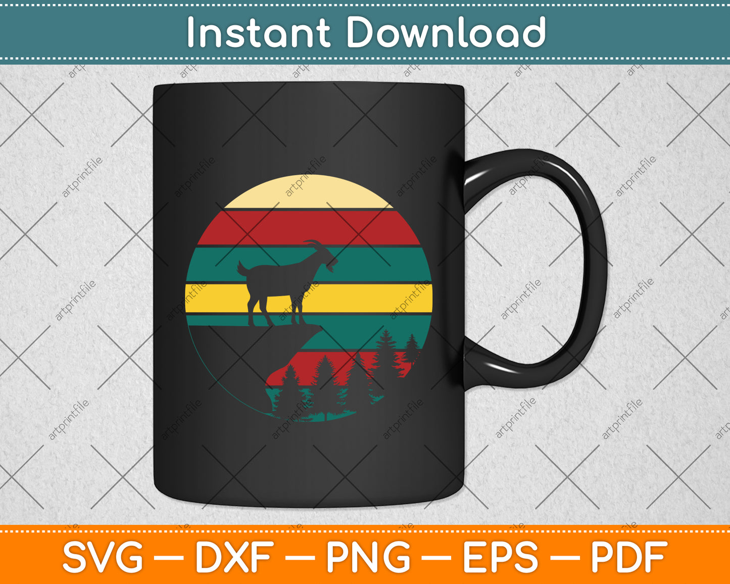 Goat Retro Vintage Svg Digital Cutting File