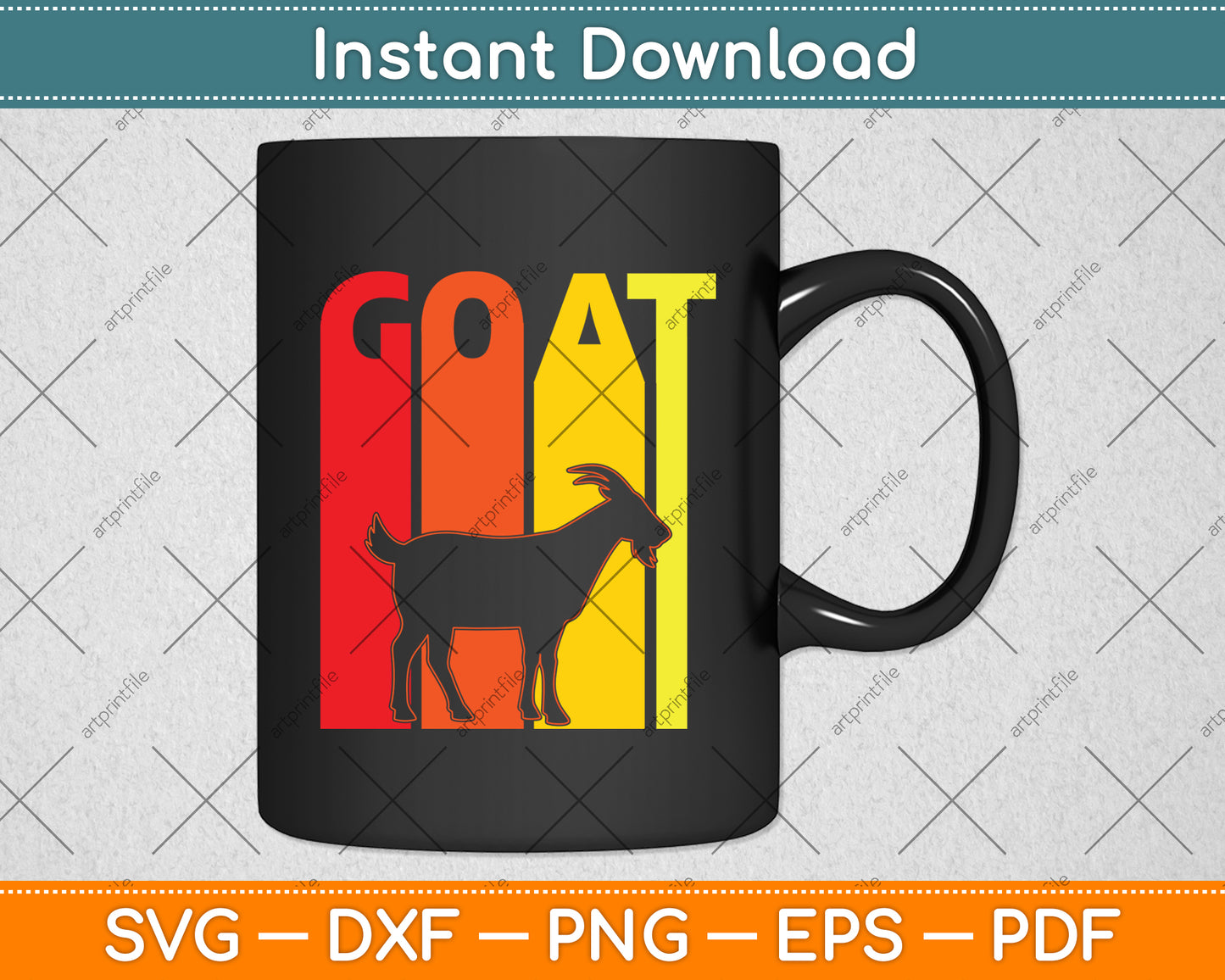 Goat Retro Vintage Svg Digital Cutting File