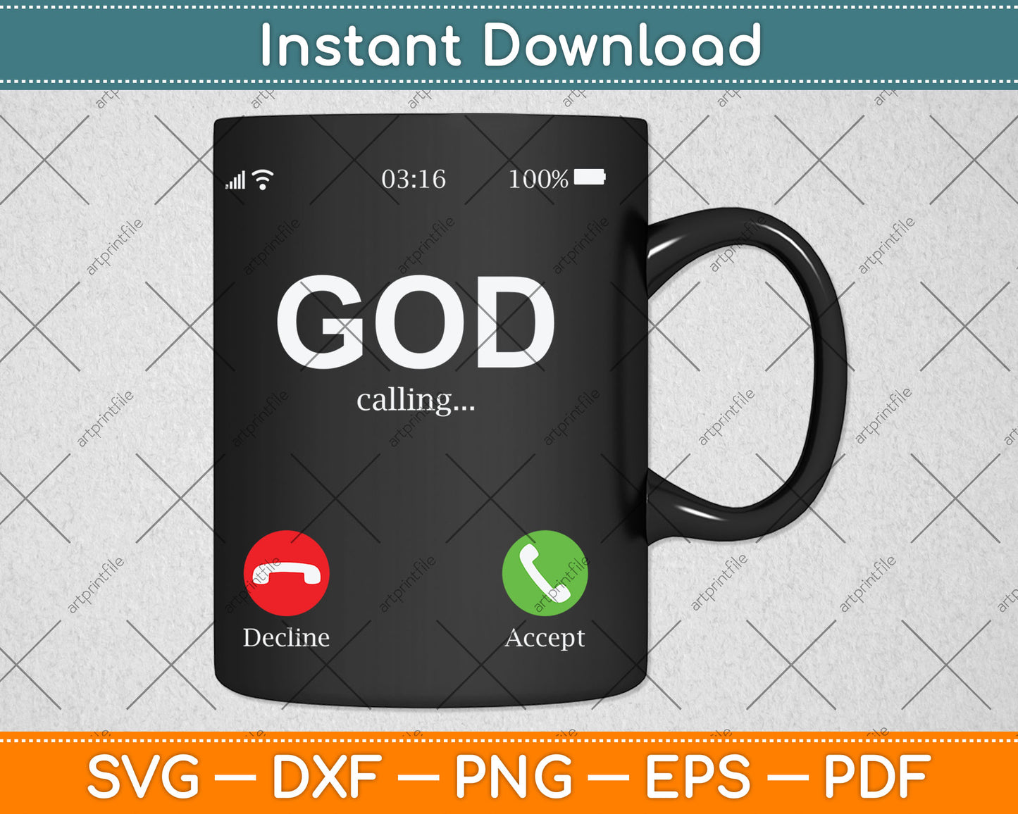God Calling Funny God Phone Christian Svg Digital Cutting File