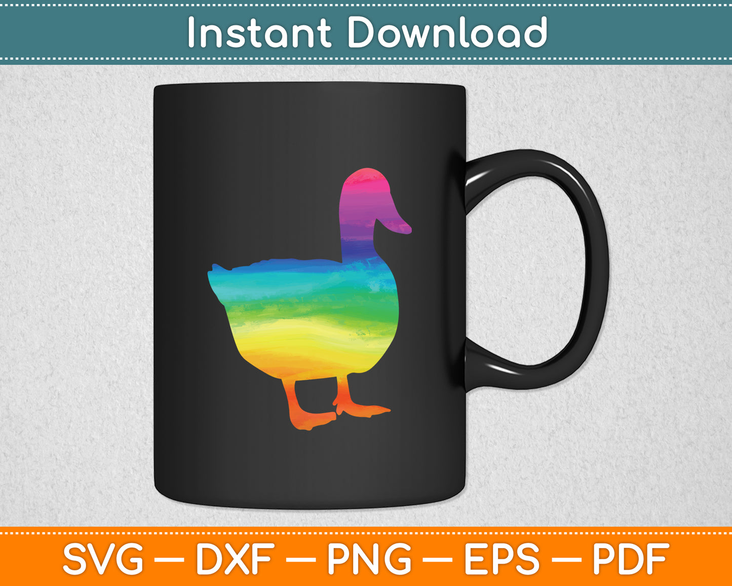 Goose Rainbow Tie Dye Waterfowl Hippie Peace Svg Png Dxf Digital Cutting File