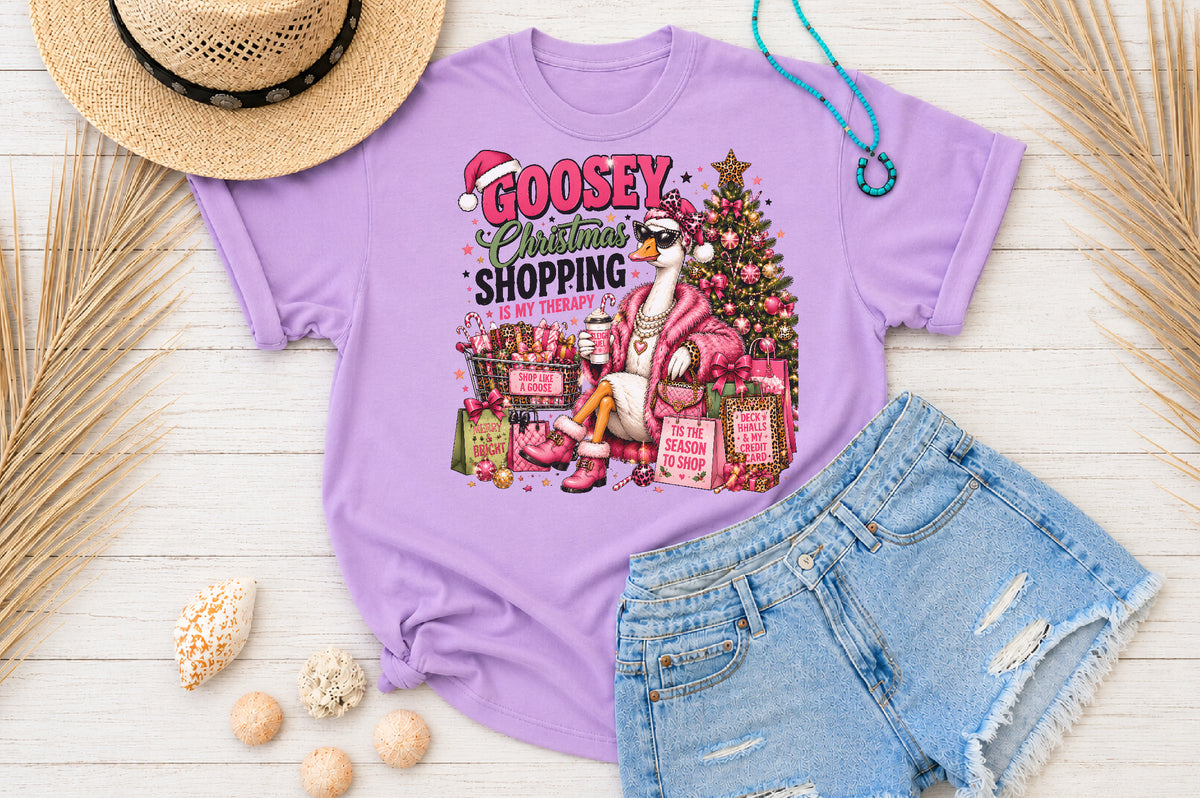 Goosey Christmas Shopping PNG Funny Goose Holiday Design