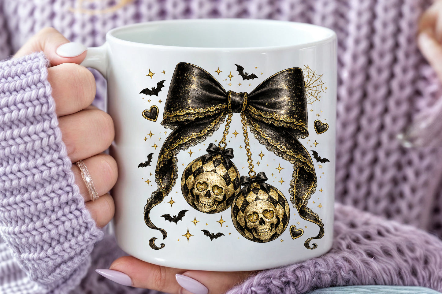 Gothic Halloween Skull Bow PNG Cute Spooky Sublimation