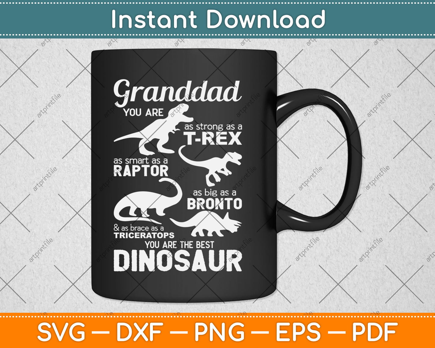 Grandad You Are The Best Dinosaur Funny Father's Day Svg Digital Cutting File
