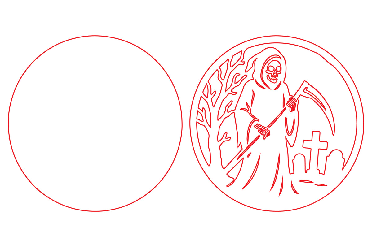 Grim Reaper in Graveyard Halloween SVG
