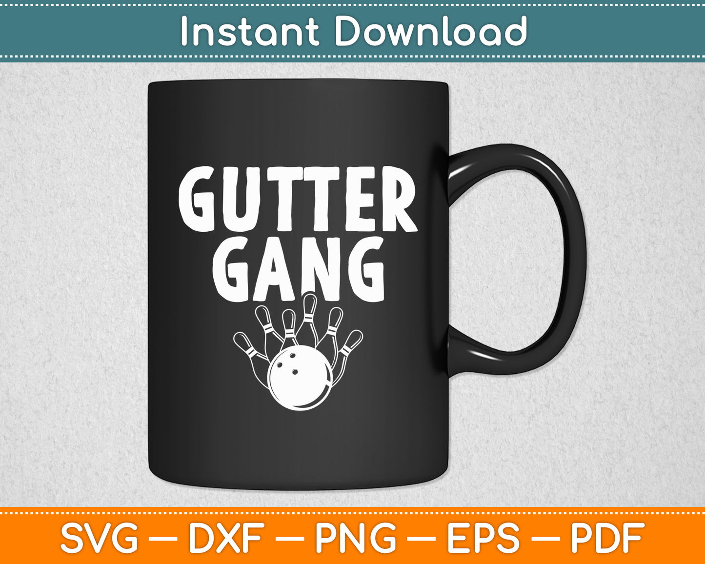 Gutter Gang Bowling Sport Bowler Svg Digital Cutting File