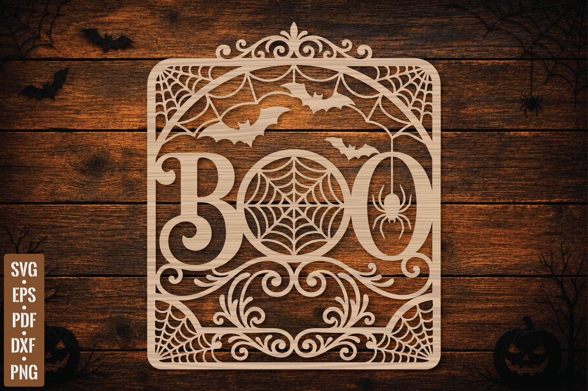 Halloween BOO Door Hanger Laser Cut SVG