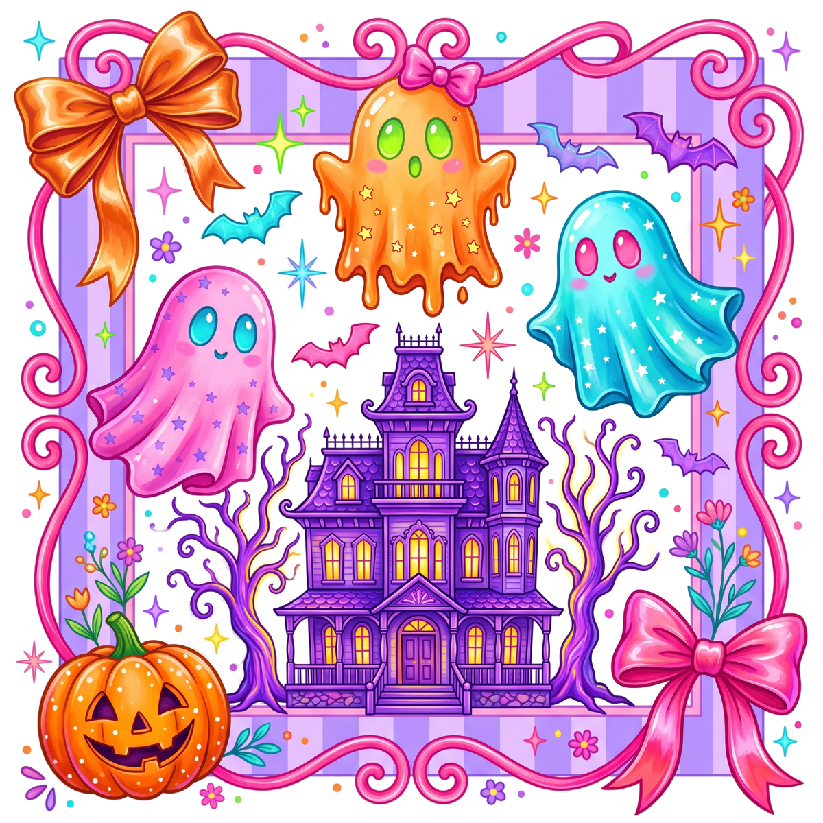 Halloween Ghost Haunted House PNG