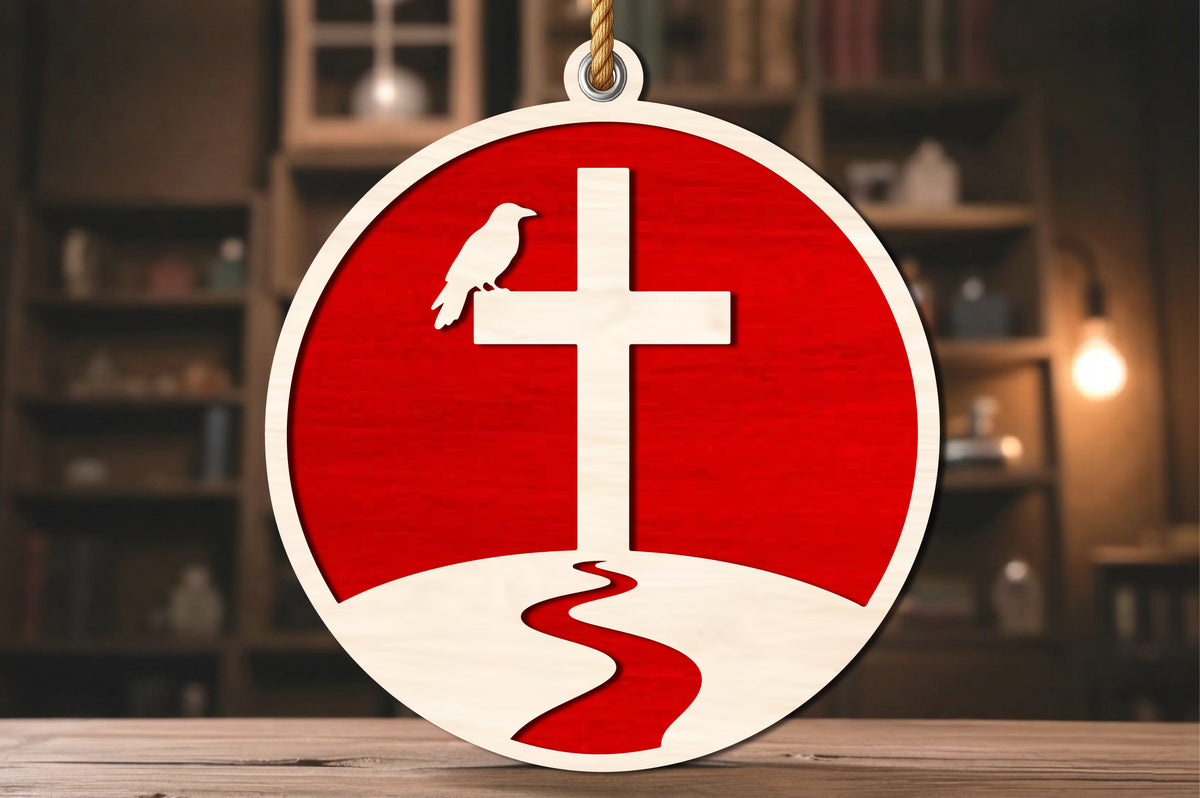 Halloween Graveyard Cross Laser Cut SVG