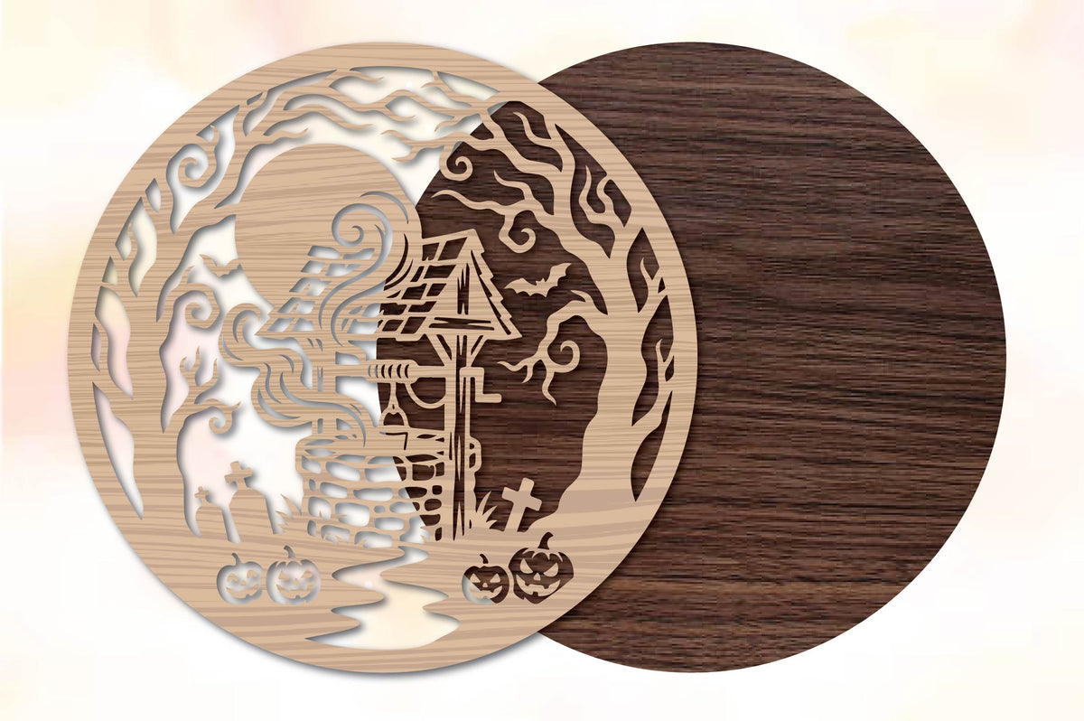 Halloween Haunted Tractor Laser Cut SVG