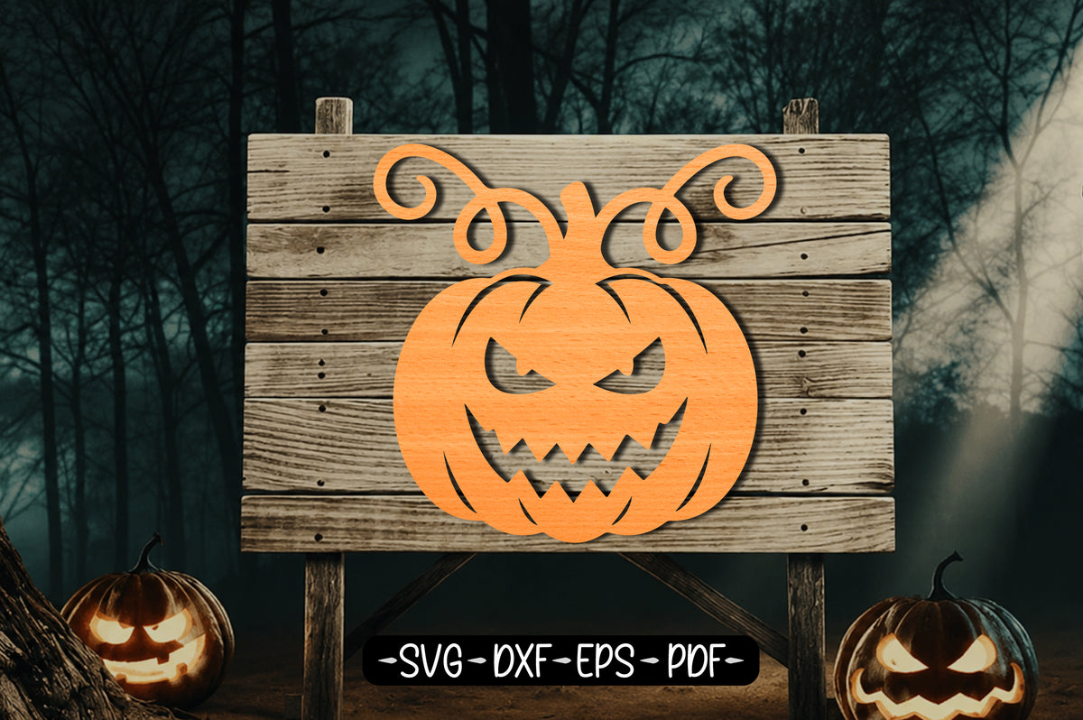 Spooky Jack O Lantern Pumpkin Halloween Laser Cut SVG