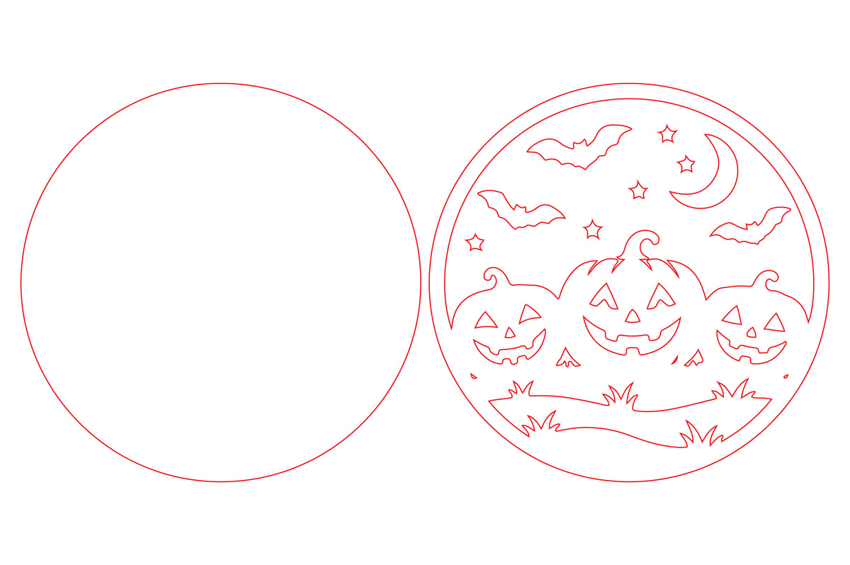 Halloween Pumpkin Round Door Hanger SVG