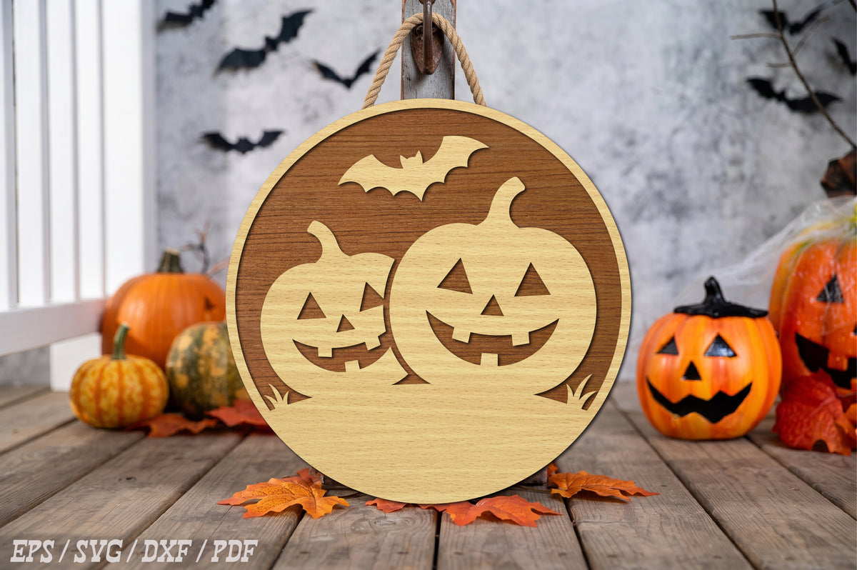 Halloween Pumpkin Door Hanger SVG