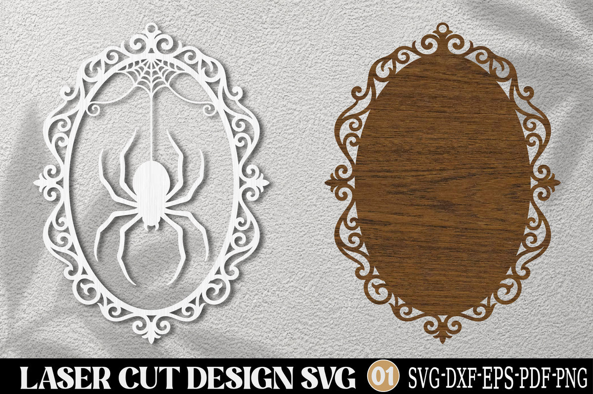 Halloween Spider Laser Cut SVG | Spider Web Ornate Halloween Decor
