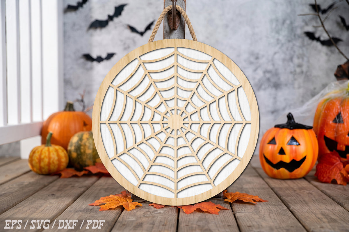 Halloween Spider Web Door Hanger SVG