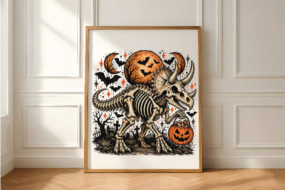 Halloween Triceratops Skeleton Dinosaur PNG