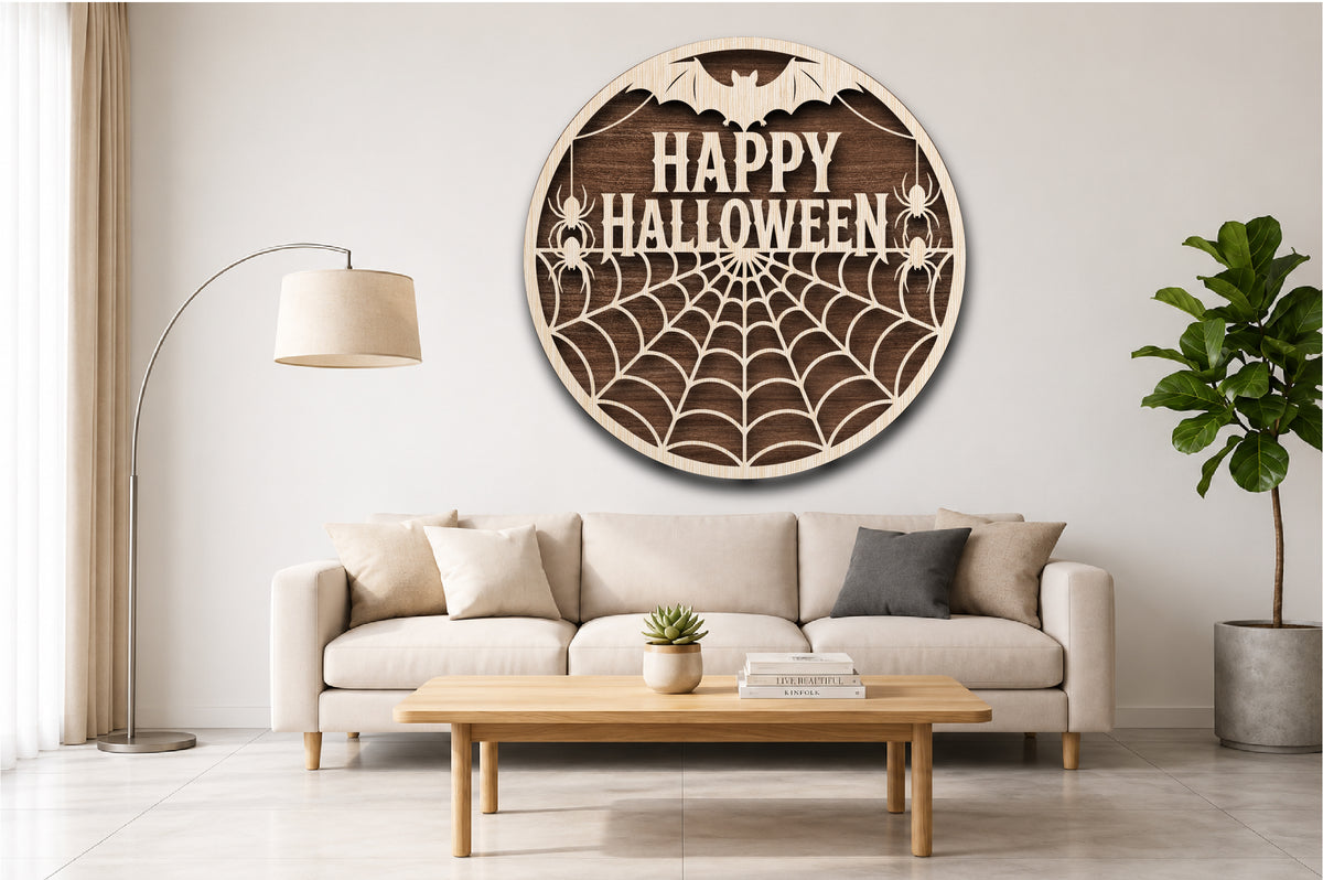 Happy Halloween Spider Web SVG
