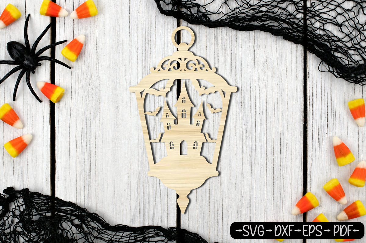 Haunted Castle Lantern Halloween Laser Cut SVG