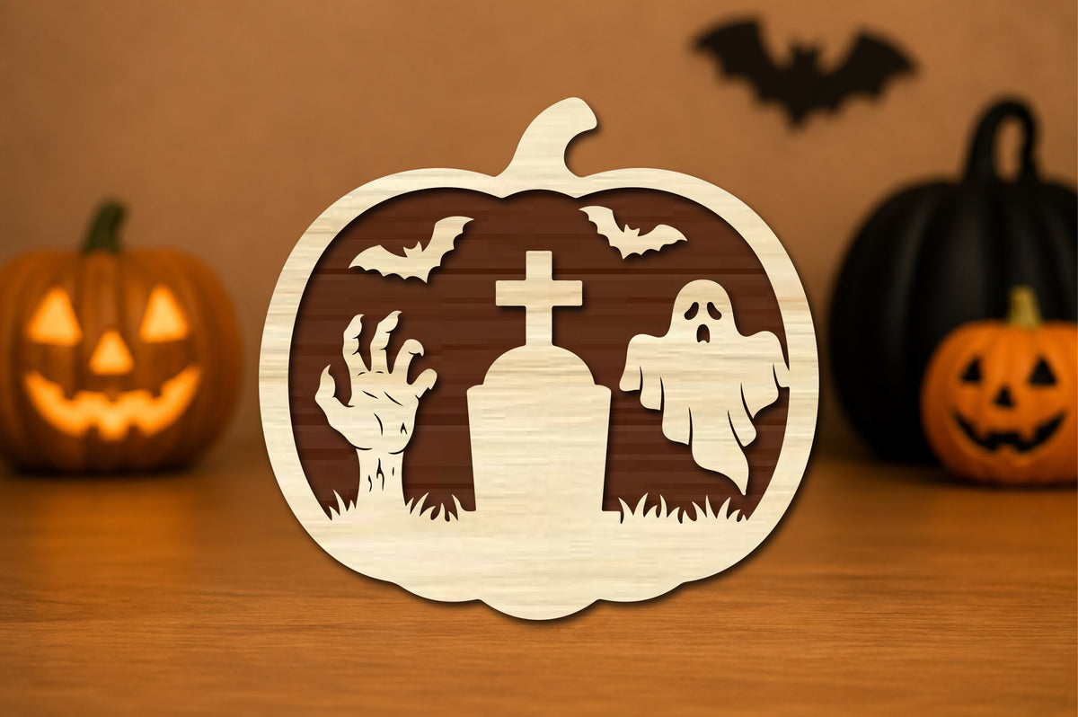 Haunted Pumpkin Laser Cut SVG