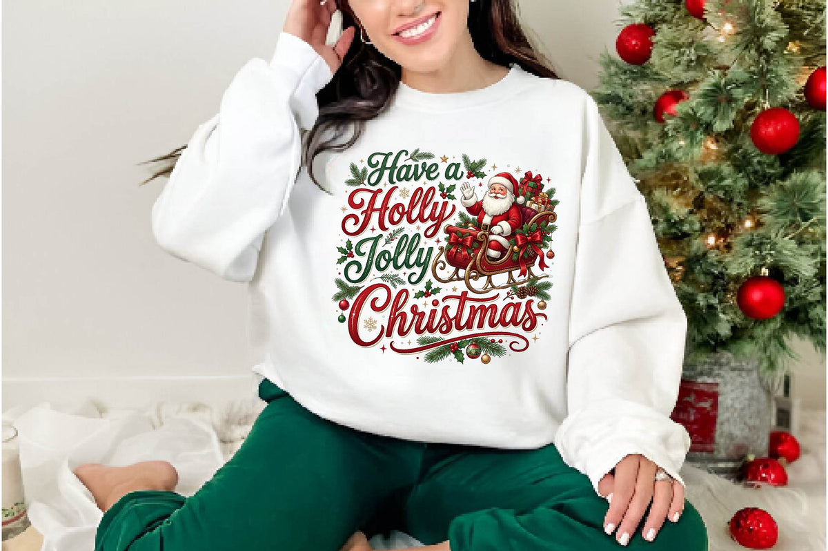Have a Holly Jolly Christmas PNG, Santa Claus Christmas Sublimation Design, Holiday Shirt PNG, Christmas Gift Design