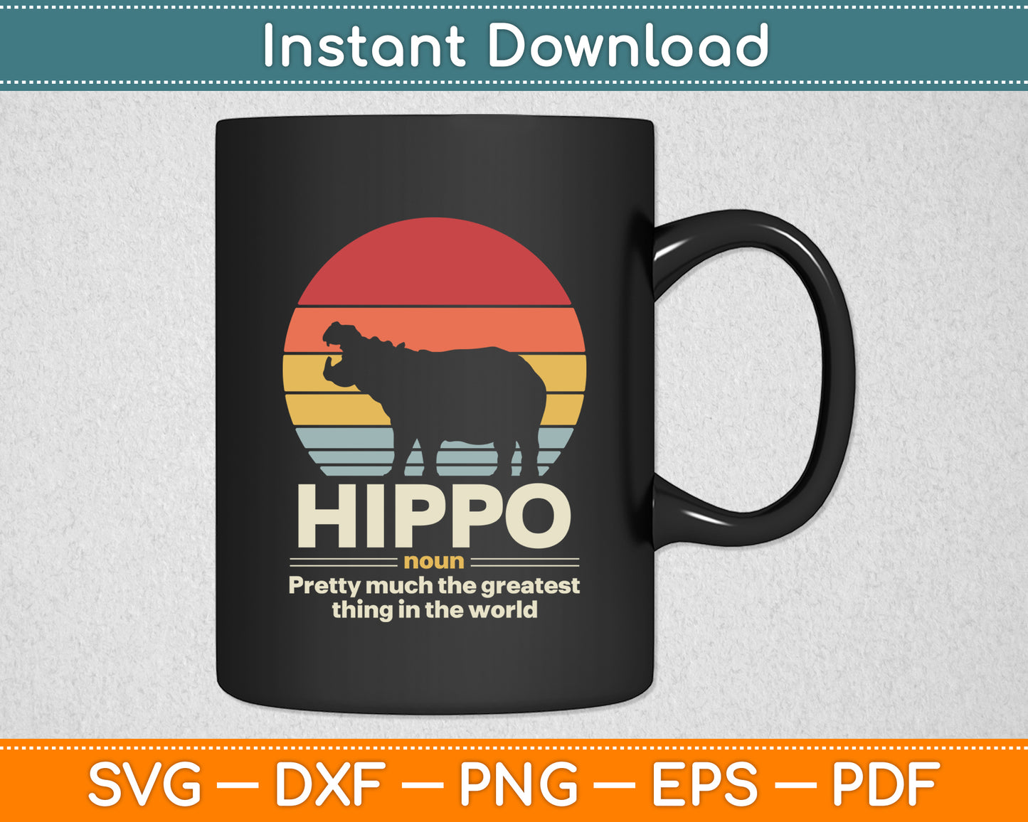 Hippo Animal Definition Hippopotamus Funny Svg Png Dxf Digital Cut File
