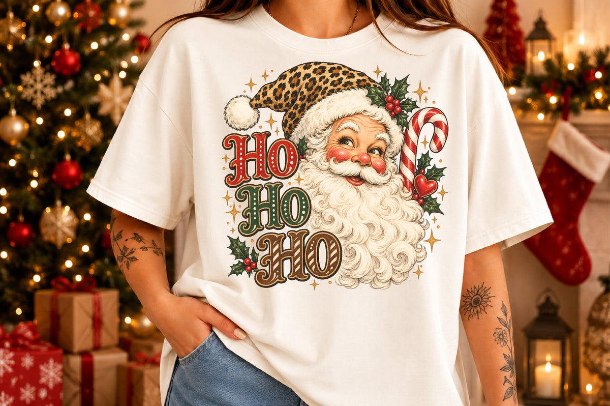 Ho Ho Ho Retro Santa Christmas PNG