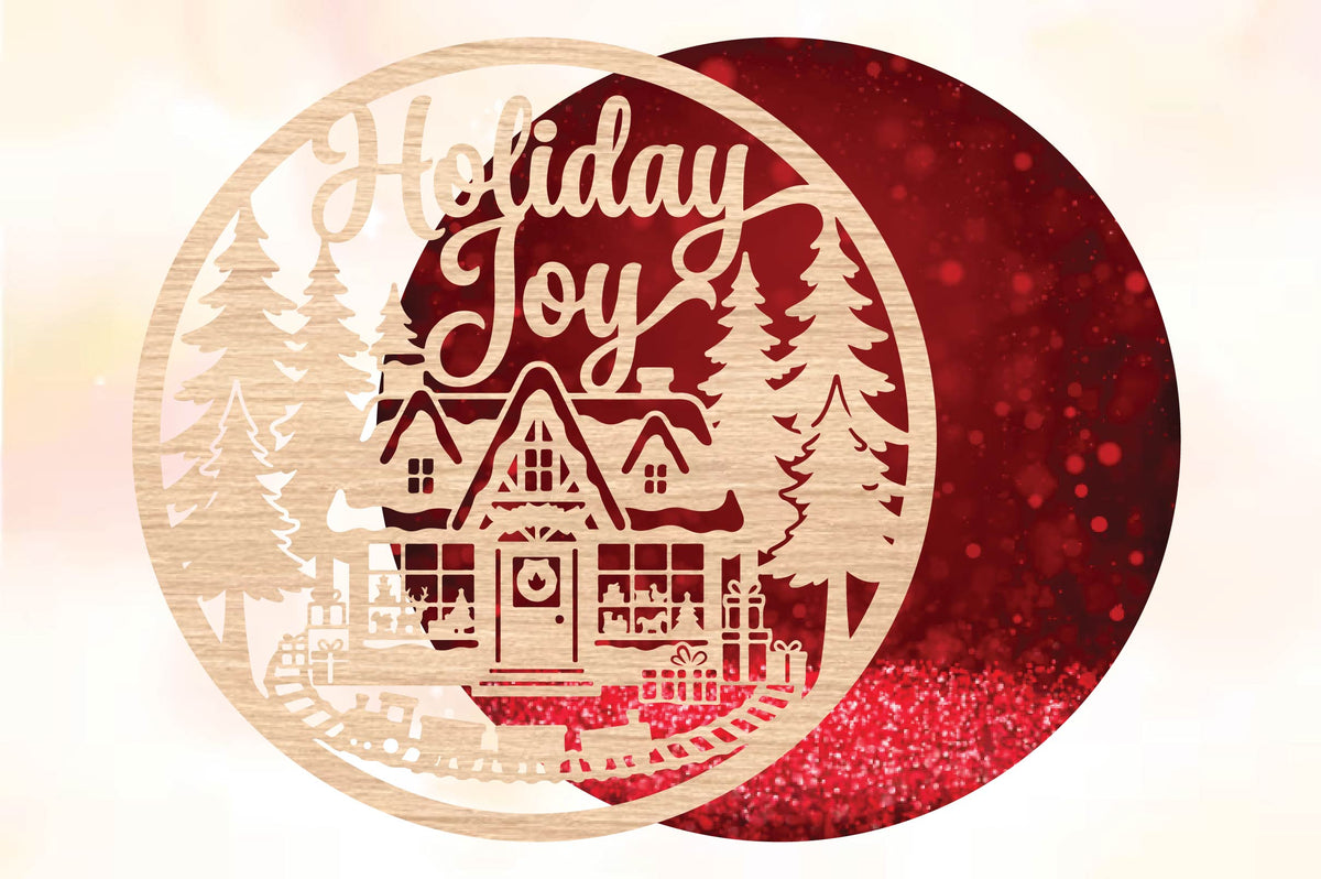 Holiday Joy Christmas Laser Cut SVG