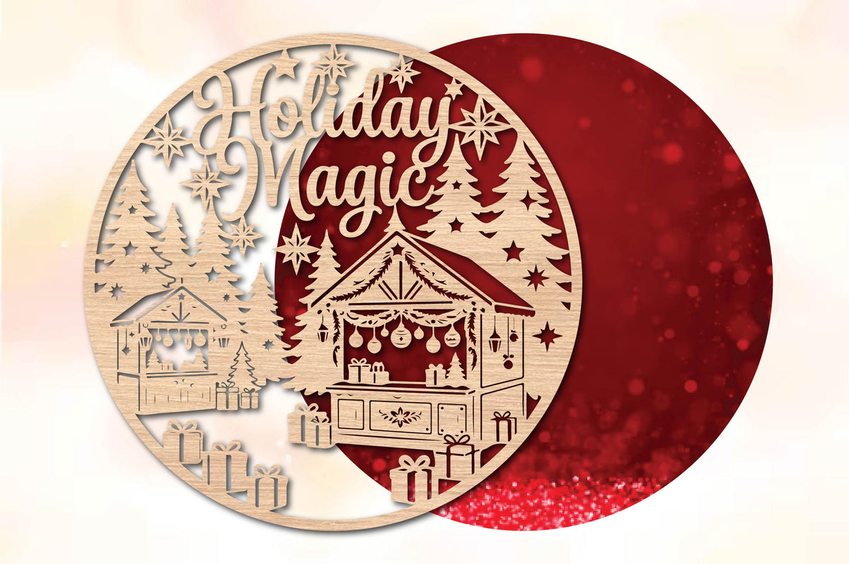 Holiday Magic Christmas Laser Cut SVG