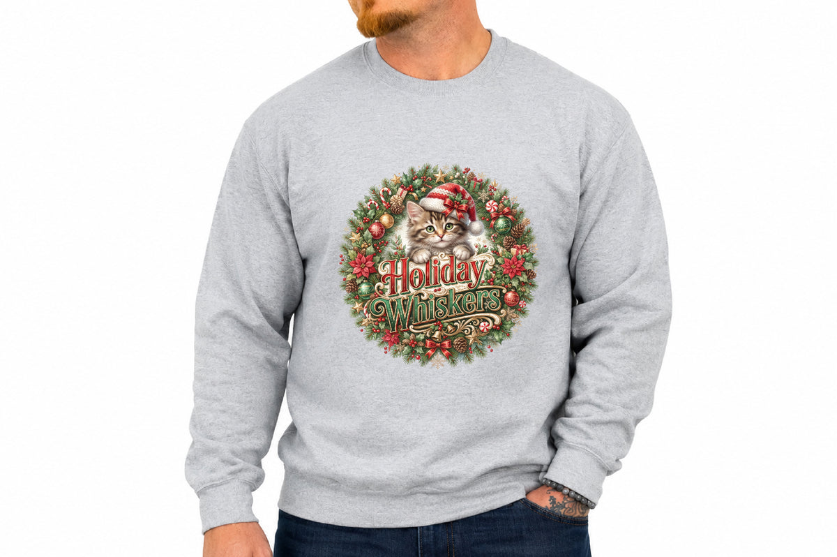 Holiday Whiskers Christmas Cat PNG