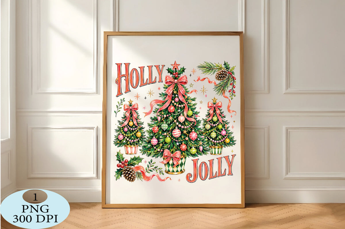 Holly Jolly Christmas Tree PNG
