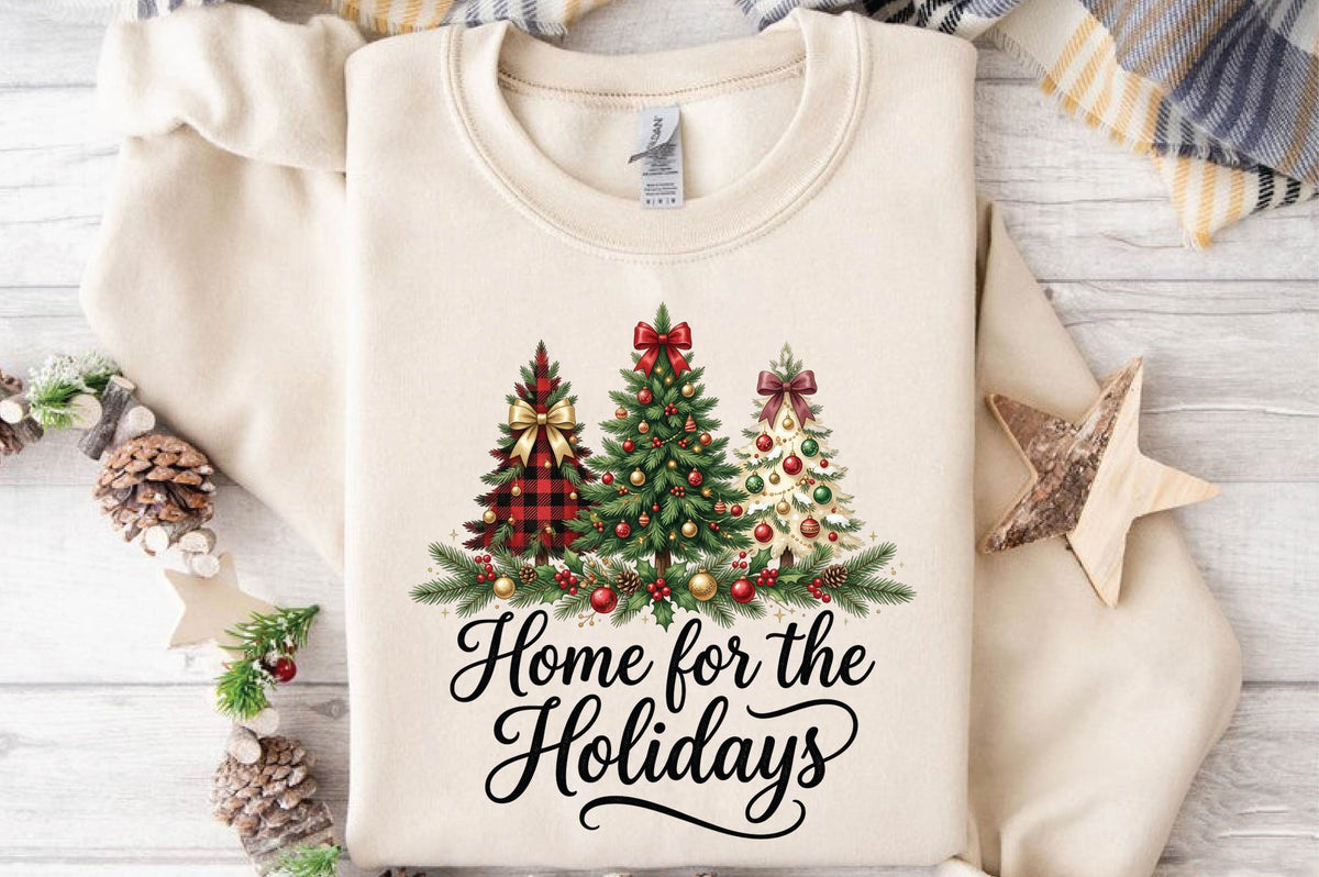 Home for the Holidays Christmas PNG, Christmas Tree Sublimation Design, Holiday Home Shirt PNG, Festive Christmas Design