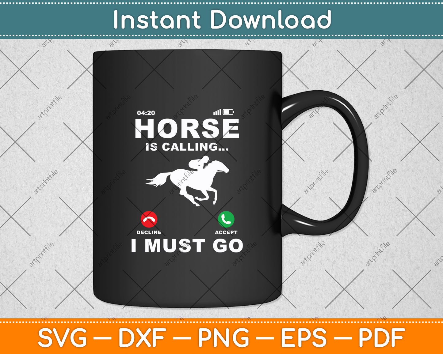 Horse Is Calling I Must Go Funny Riding Racing Svg Digital Cutting File