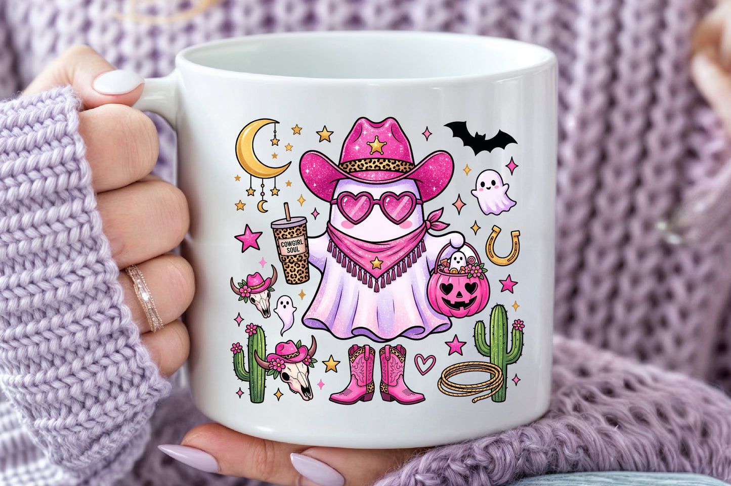 Howdy Halloween Ghost PNG Cowgirl Ghost Sublimation Spooky Western Design