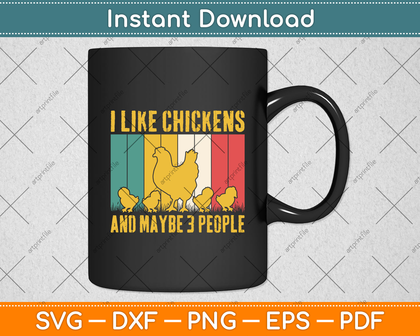I Like Chickens And Maybe 3 People Chicken Funny Svg Digital Cutting File