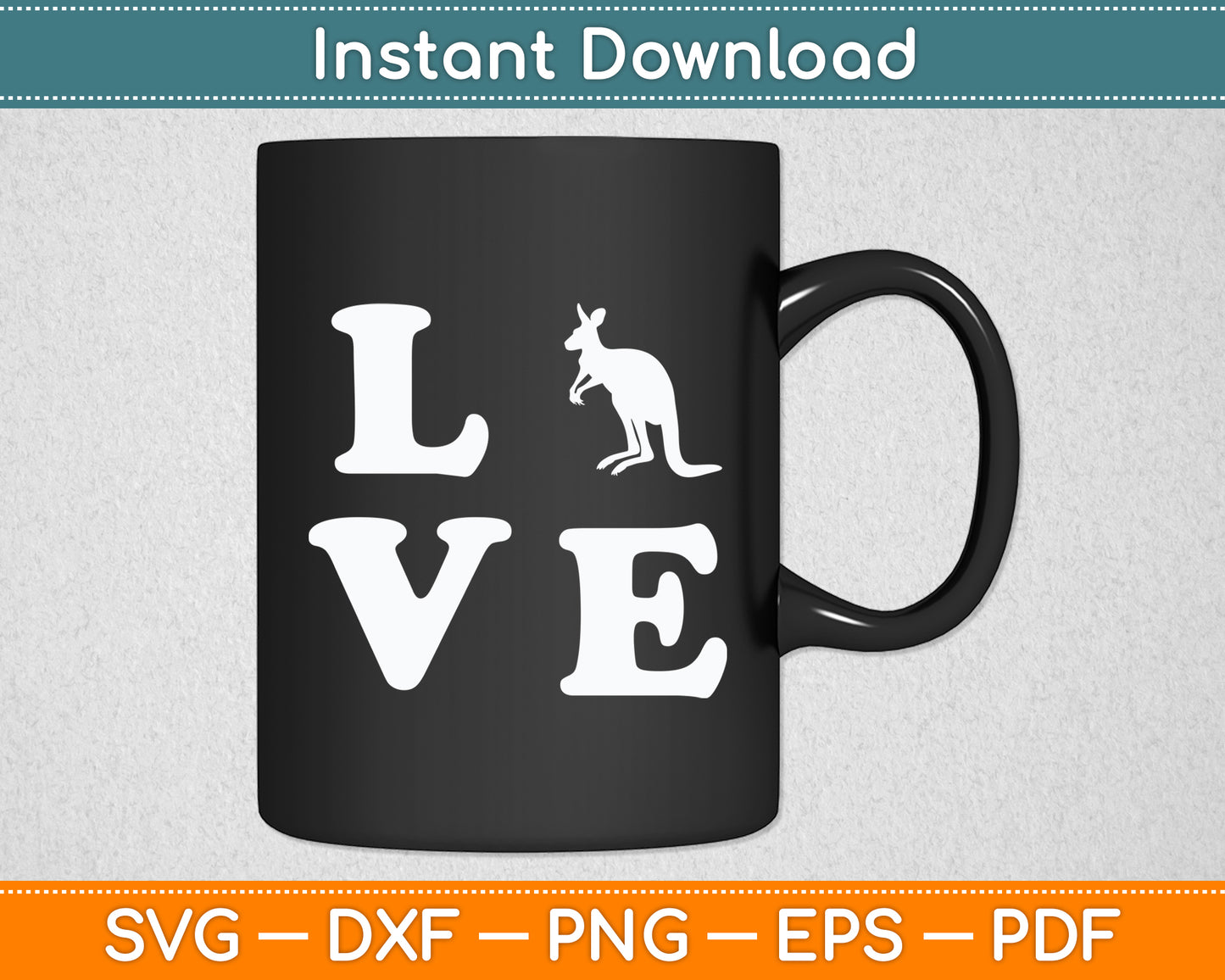 I Love Kangaroo Australia Pride Animal Svg Png Dxf Digital Cutting File