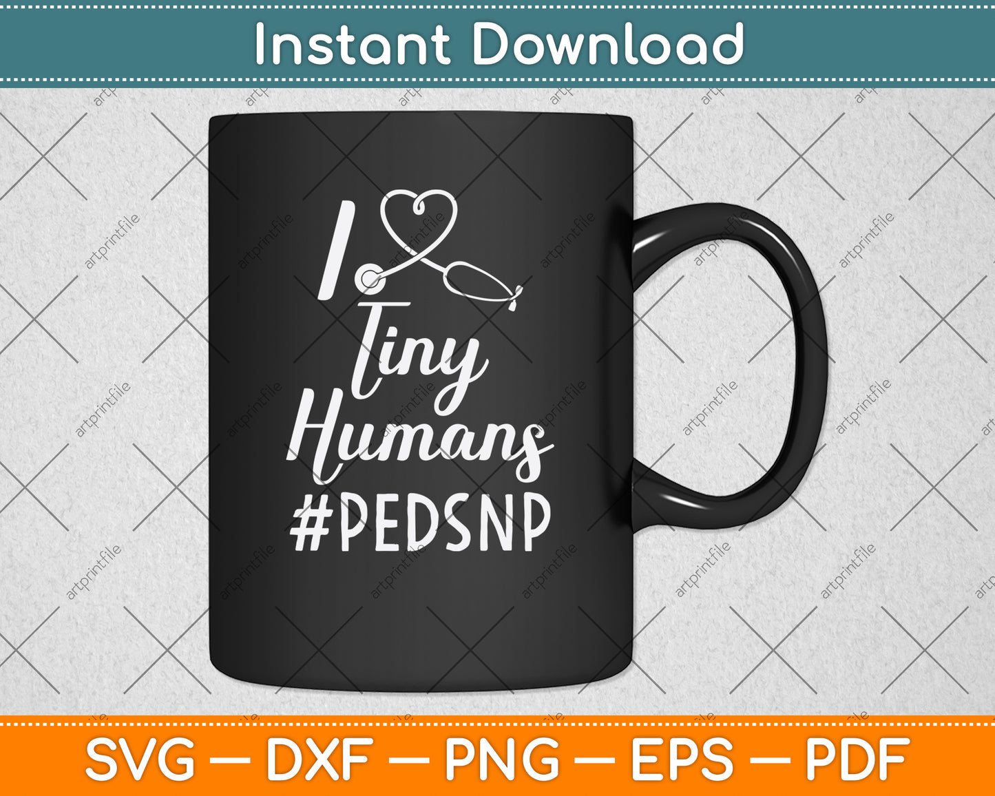 I Love Tiny Humans PEDSNP Pediatrics Nurse Svg Png Dxf Digital Cutting File