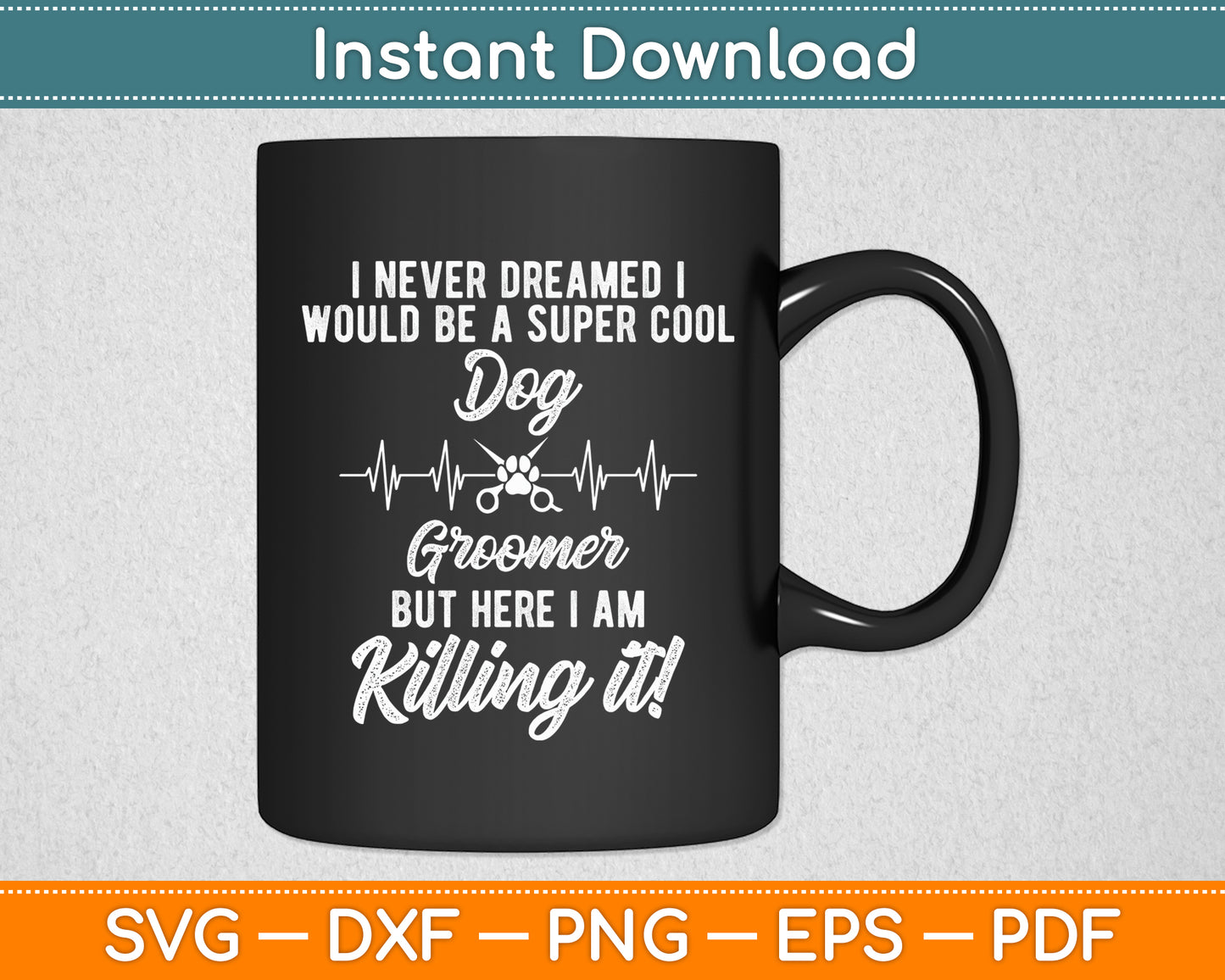 I Never Dreamed I Would Be A Super Cool Dog Groomer Pet Dog Lover Svg Cutting File