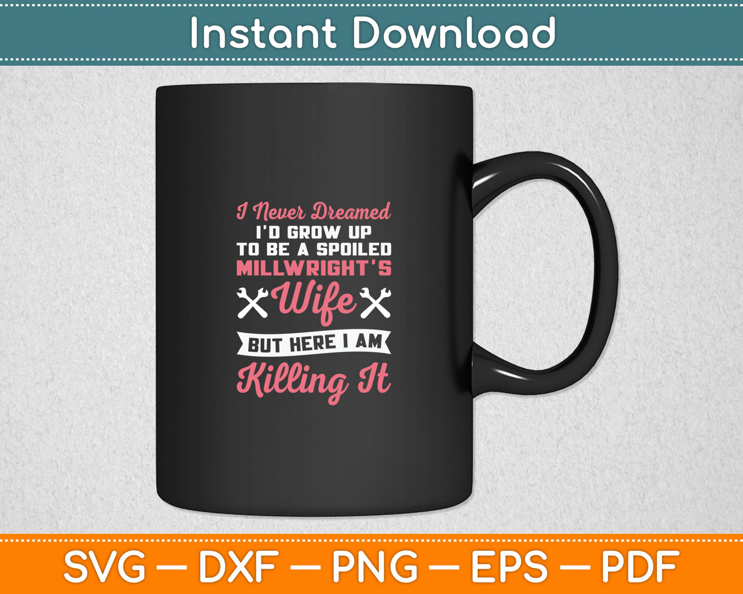 I Never Dreamed I'd Grow Up To Be A Spoiled Millwright Wife Svg Digital Cutting File