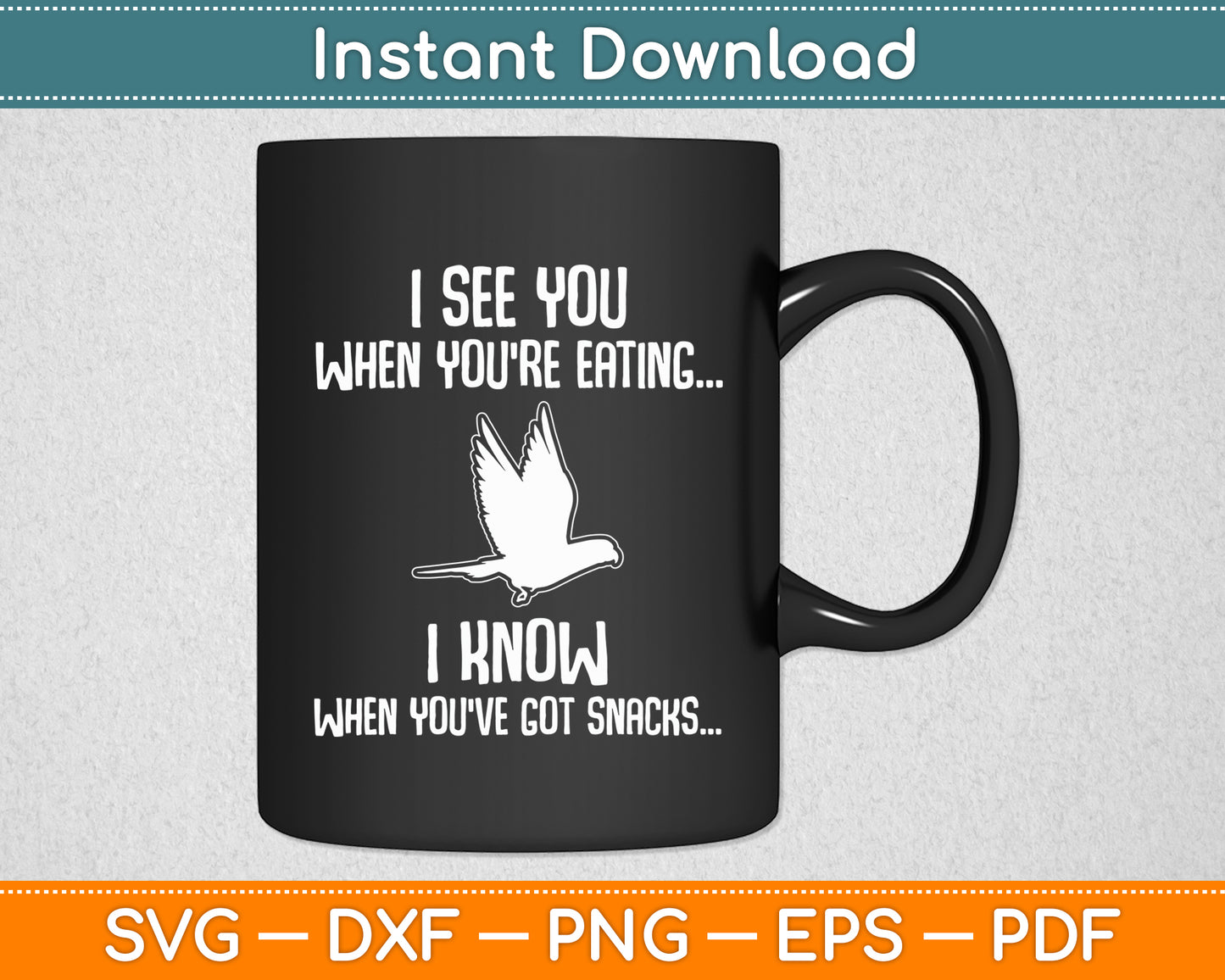 I See You When You're Eating Blue Quaker Parrot Svg Digital Cutting File