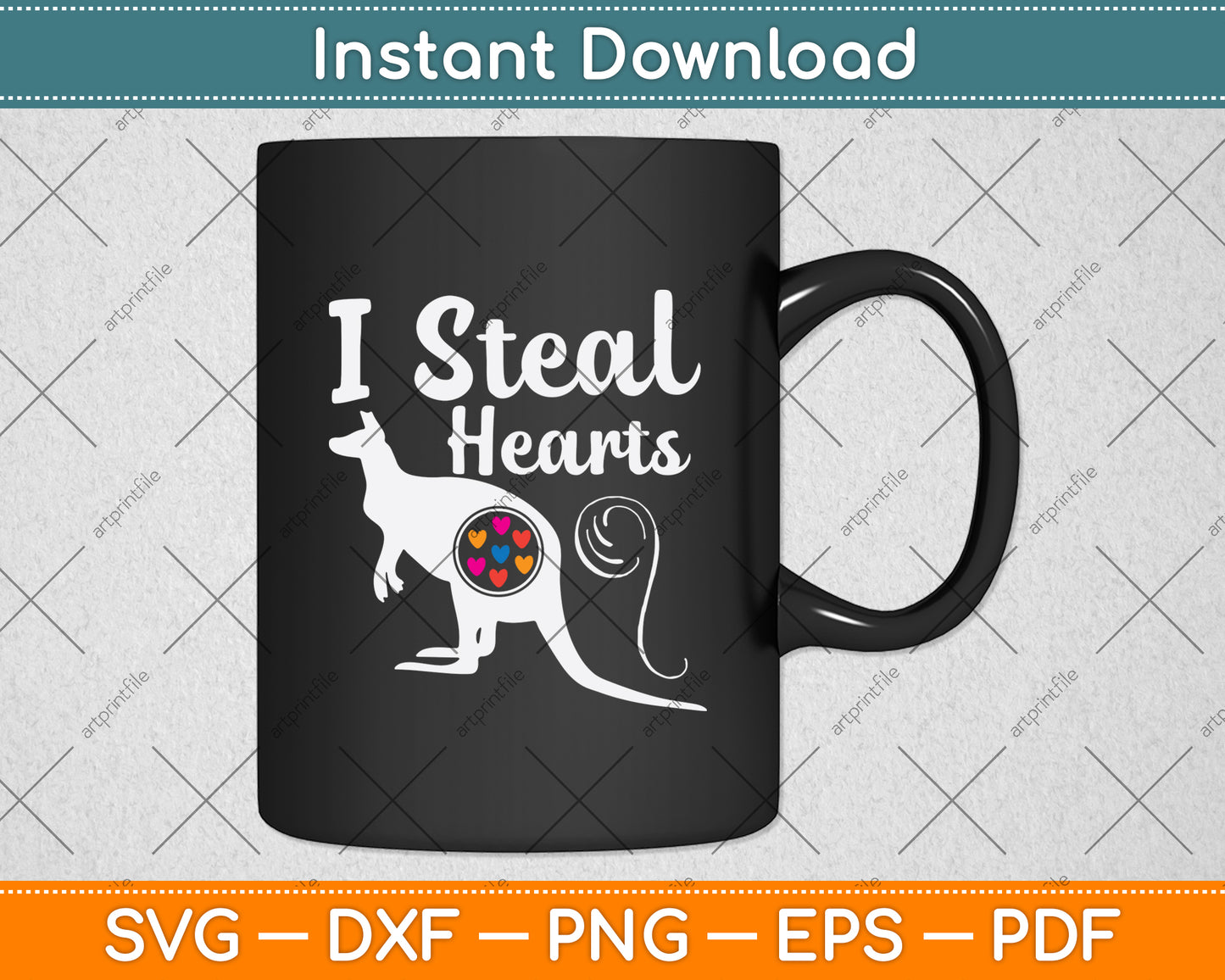 I Steal Hearts Kangaroo Svg Png Dxf Digital Cutting File