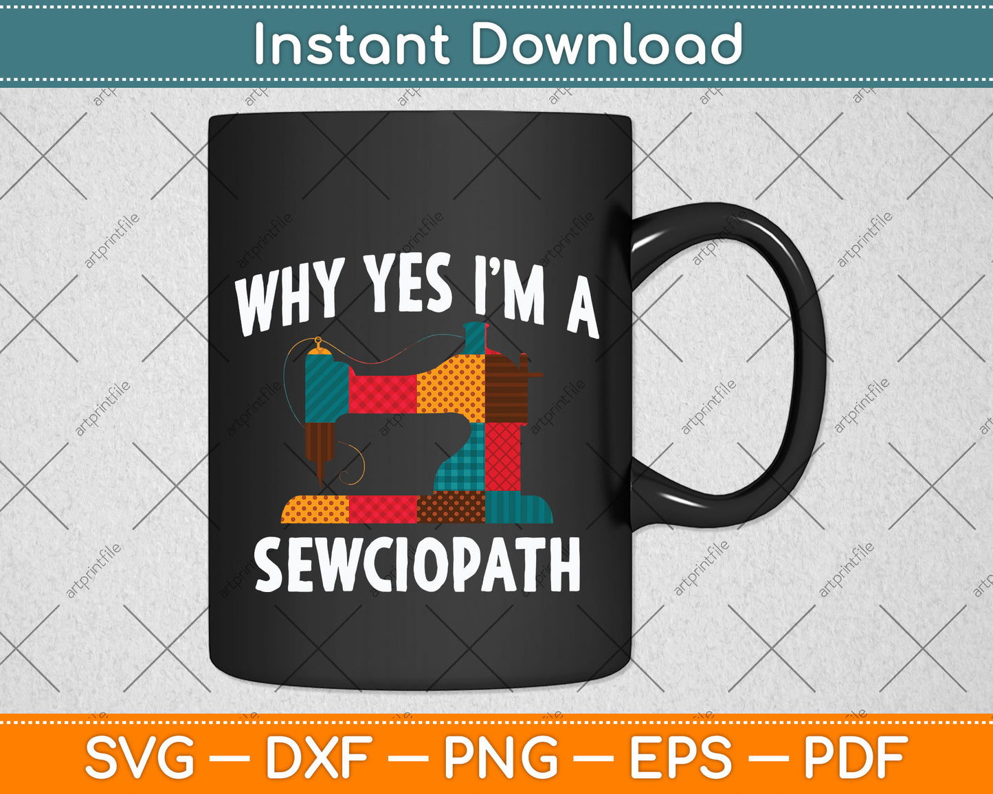 I'm A Sewciopath Funny Sewing Lover Svg Png Dxf Digital Cutting File