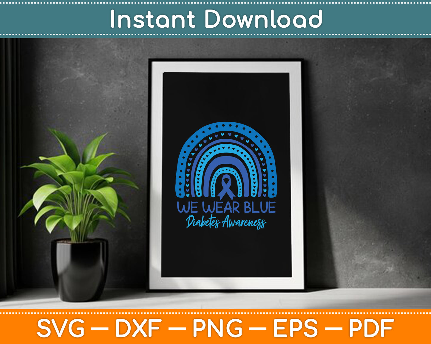 In November We Wear Blue Diabetes Awareness SVG Digital Cutting File