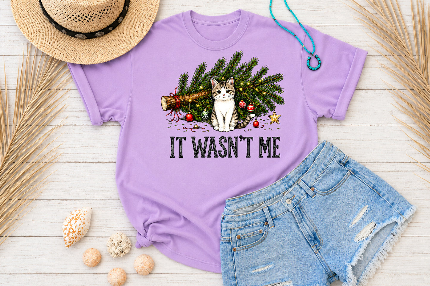 It Wasn't Me Funny Christmas Cat PNG Sublimation Design